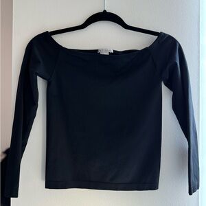Black Off-The-Shoulder Long Sleeve Top